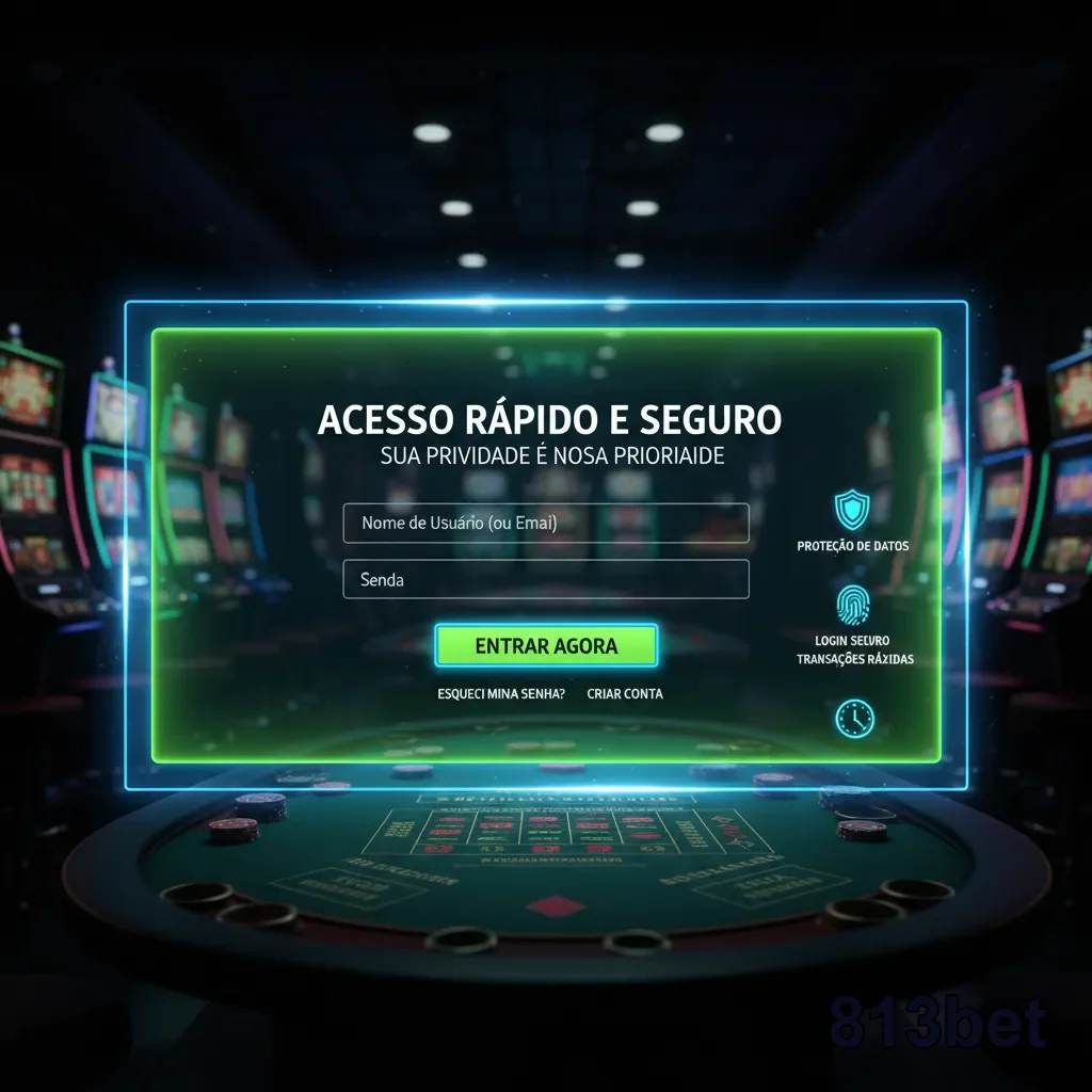 Tela de acesso do aplicativo 813bet para login seguro.