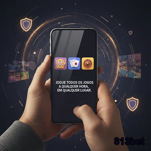 Usuário acessa o aplicativo 813bet em smartphone para jogar.