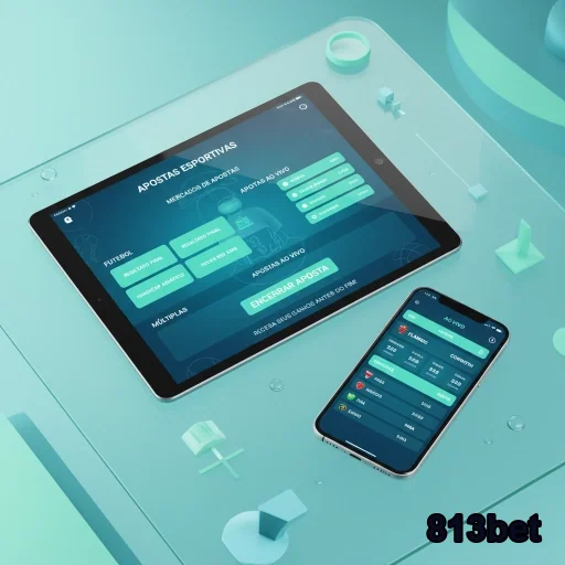 Tela da 813bet com opções de apostas esportivas em dispositivos móveis.