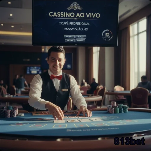Imagem de crupiê profissional no cassino ao vivo 813bet.