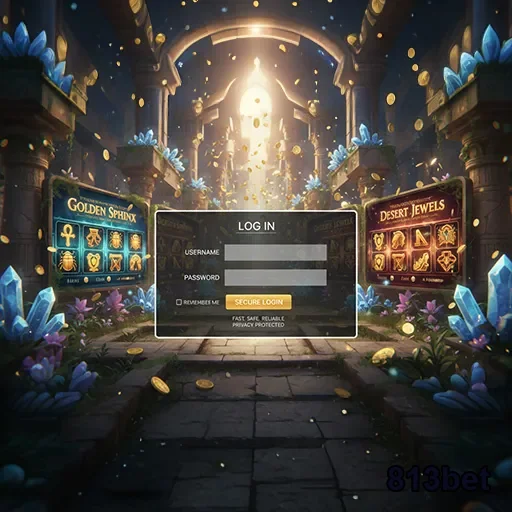 Tela de login da 813bet com jogos de slot destacados.