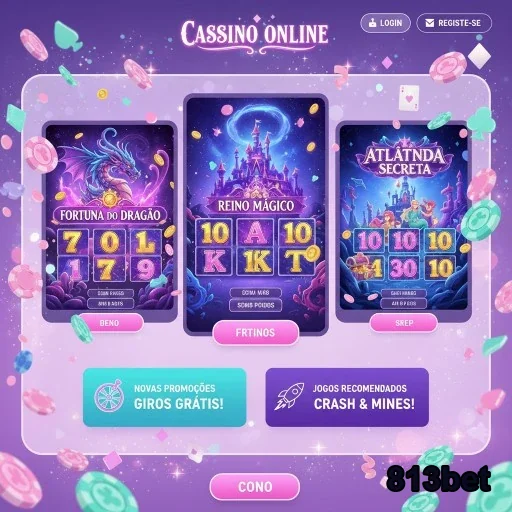 Tela do cassino online 813bet com slots e promoções VIP.