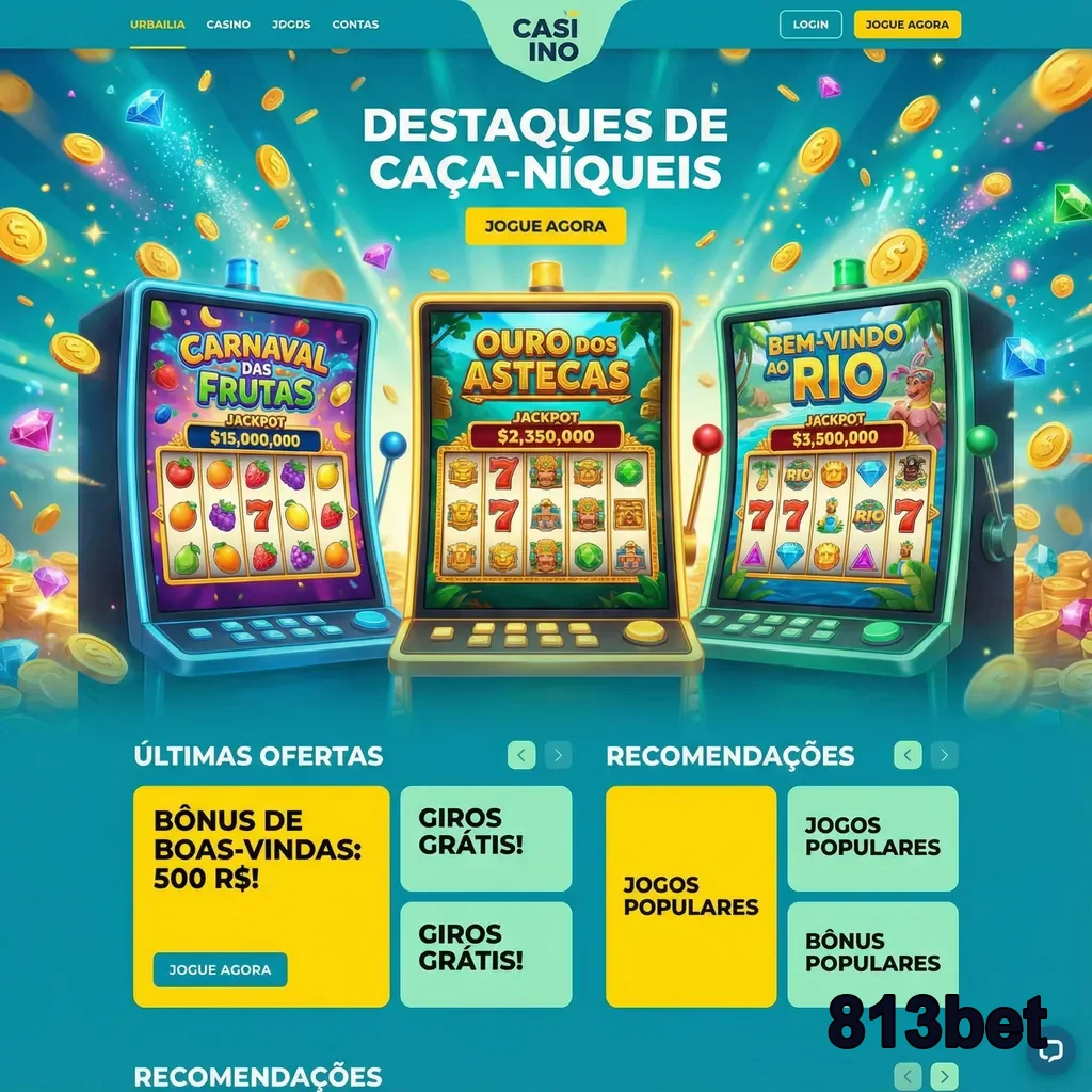 Destaques de caça-níqueis da 813bet com jackpots e bônus.