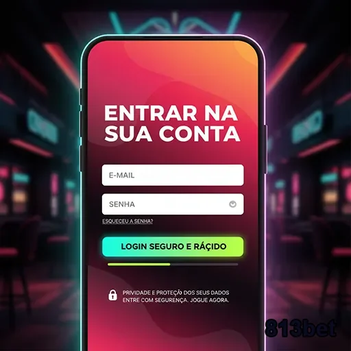 Tela de login da 813bet com foco em segurança e acesso rápido.