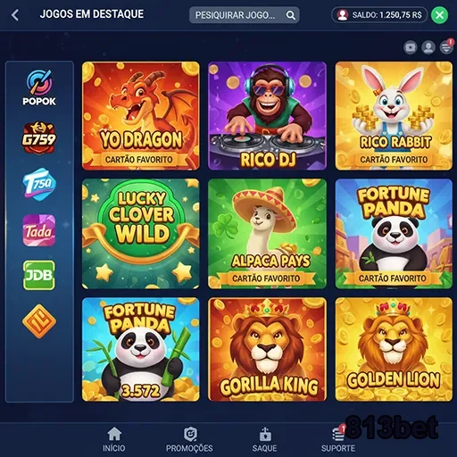 Jogos em destaque na plataforma 813bet para usuários VIP.