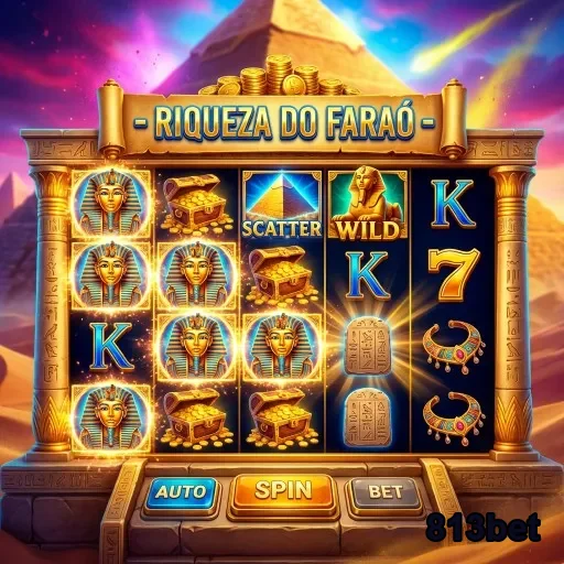 Slot do jogo 'Riqueza do Faraó' na plataforma 813bet.