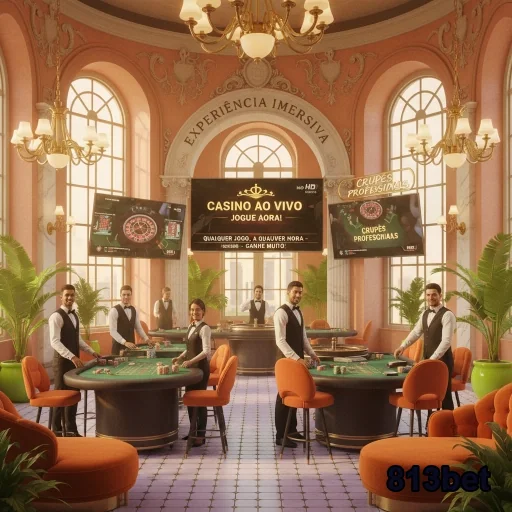 Ambiente de cassino ao vivo da 813bet com croupiers.