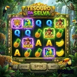 Slots da 813bet com a temática 'Tesouro da Selva'.