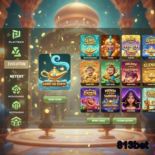 Tela de jogos da 813bet destacando o Gênio da Sorte.