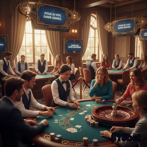 Jogadores em mesa de cassino com aposta ao vivo na 813bet.