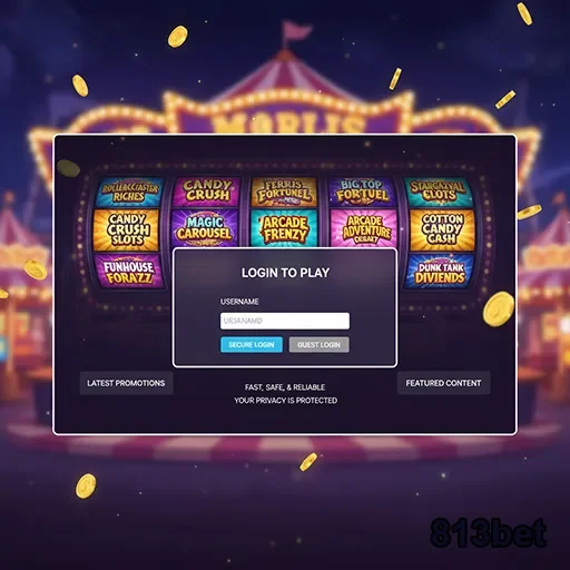 Tela da 813bet com login para jogos de slots VIP.