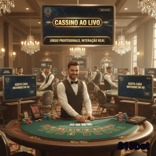 Jogador em cassino ao vivo na 813bet, com mesas de jogos.