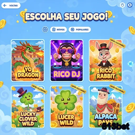 Tela de seleção de jogos na 813bet com slots populares.